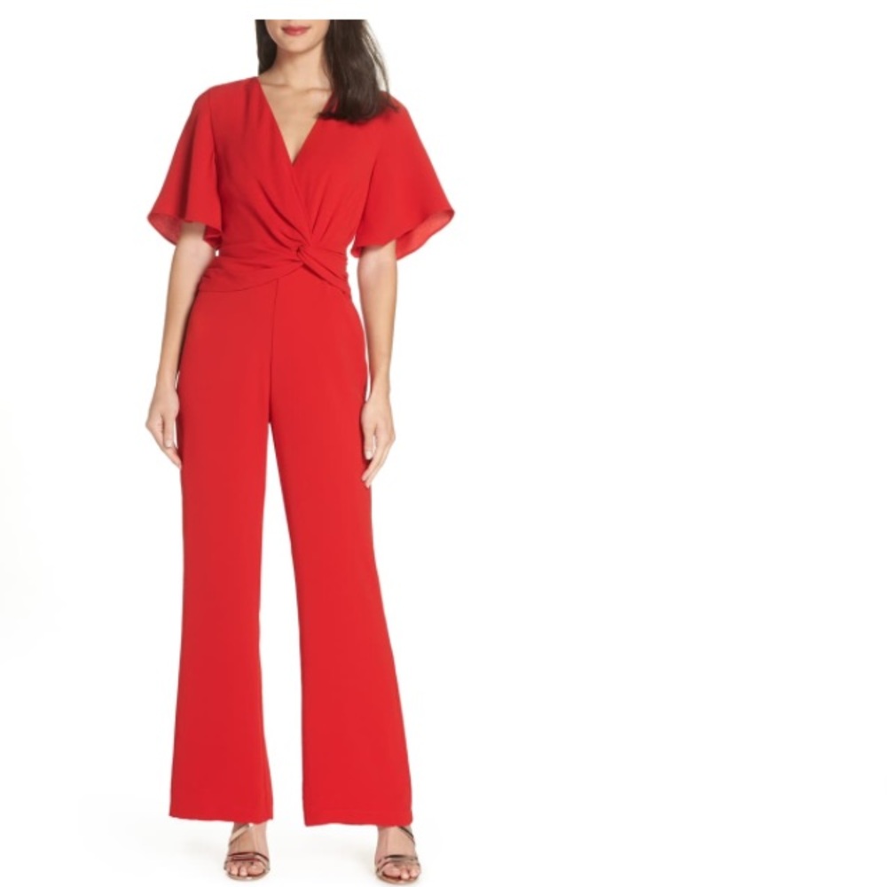 Harlyn Twist Front Jumpsuit Red